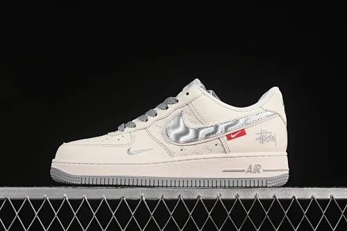 All categories Nk Air Force 1 Air Force series Nk Air Force 1 Low Air Force low-top Nike Air Force 1'07 Low Stusi co-branded gray silver hook Air Force 1 low-top casual sports sneakers XX3168-209